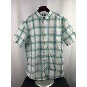 Columbia Men's Rapid River Blue Plaid Short Sleeve Casual Shirt Size Large